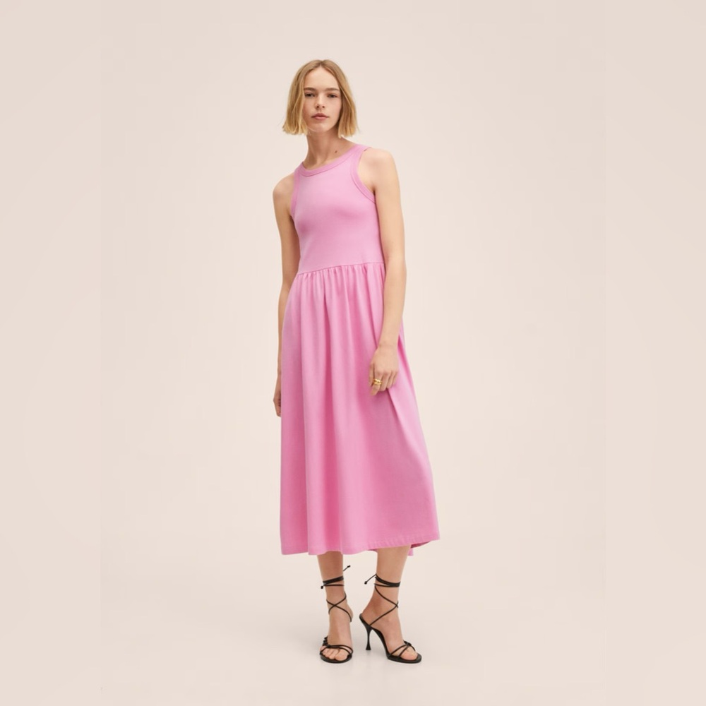 Mango Pink Contrast Bodice Dress | NWT